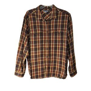 Men's Gander Mountain Guide Series Plaid Shacket 2XL Brown/Orange Long Sleeve